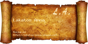 Lakatos Anna névjegykártya