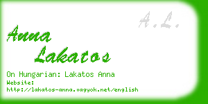anna lakatos business card